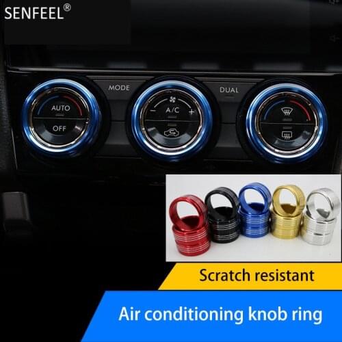 3PCS Aluminum Alloy AC Climate Control Knob Ring Covers Button Switch Trim For Subaru WRX STI Impreza Forester XV Crosstrek
