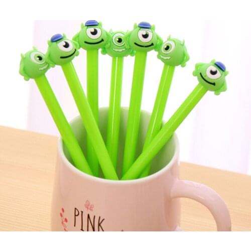 40 Pcs Big Eye Style Neutral Pen Student Black Ink Pen Creative Strange Black Signature Pen Gel Pen Cute Stationary Wholesale