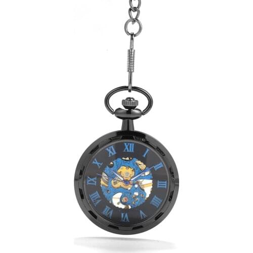 Retro wheel blue scale Roman scale large pocket watch court creative gift value exquisite flip pocket watch