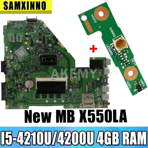 Akemy X550LA Motherboard For Asus A550L X550LD R510L X550LC X550L X550LB laptop Motherboard Mainboard I5-4210U/4200U 4GB RAM