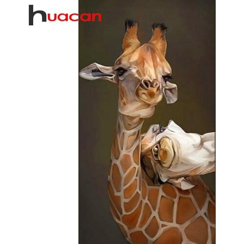 Huacan Diamond Mosaic Embroidery Giraffe 5D DIY Diamond Art Painting Animals Paintings For Interior Decoration For Home