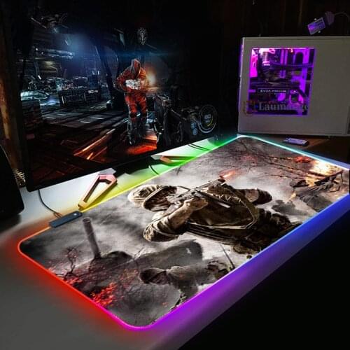 Call of Duty Custom Anime Large RGB Gaming Mouse Pad Gamer Keyboard Mousepad LED Light USB Wired Non-Slip Mouse Pad For CSGO