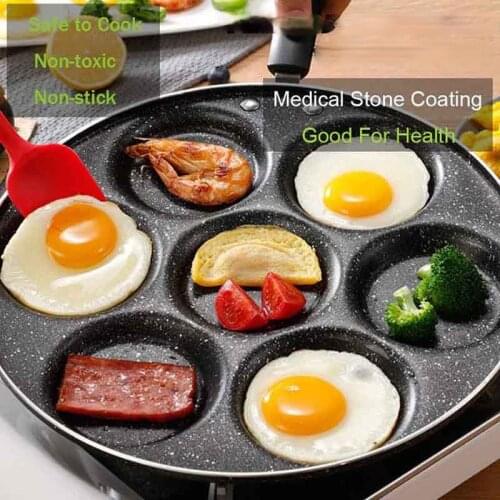 Four-hole Frying Pot Thickened Omelet Pan Non-stick Egg Pancake Steak Pan Cooking Egg Ham Pans Breakfast Maker