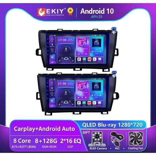 EKIY Blu-ray IPS DSP Android 10 For Toyota Prius 2009-2013 Car Radio Multimedia Video Player Navigation GPS Stereos DVD no 2 Din