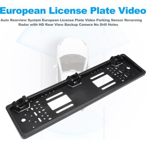European License Plate Video Parking Reversing Radarar Parking Sensor Assistant HD Rear View Backup Camera Parking Sensors