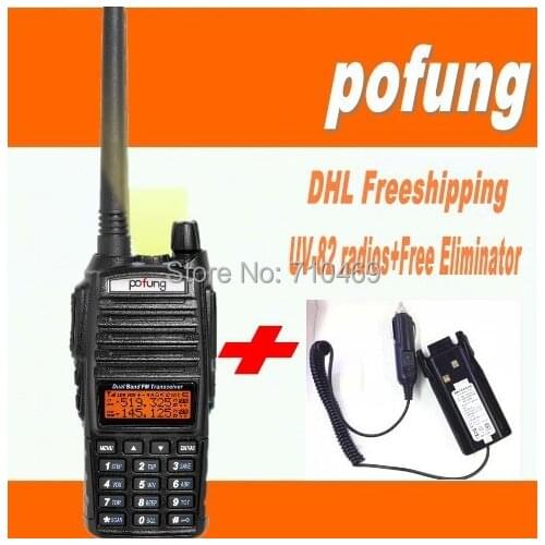 DHL freeship+Pofung Walkie Talkie Two 2 Way Radio dual band Transceiver Handheld Interphone Intercom UV-82 UV 82 UV82+Emilinator
