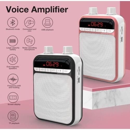 Voice Amplifier with Wired Mic Headset Belt Portable Loudspeaker