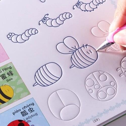 Puzzle Simple Strokes Baby Enlightenment Picture Book Groove Painting Practice Paste Book Learning Supplies Repeated Use