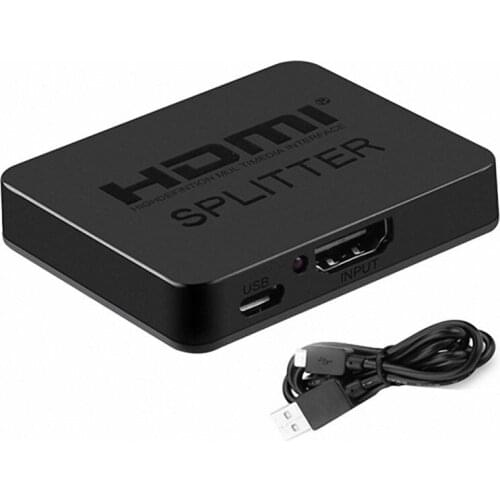 HOT-HDMI Splitter 1 x 2, 1 Input 2 Output HDMI Amplifier Switcher Box Hub Support 4KX2K 3D 2160p 1080p (One Input To Two Outputs