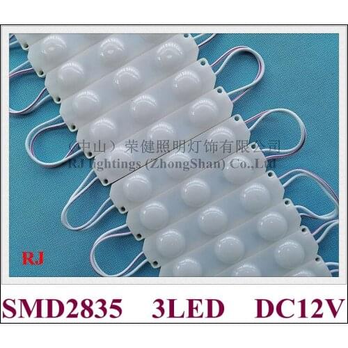 Injection LED light module with lens for sign channel letters SMD 2835 DC12V 3 led 1.5W 170lm IP65 95mm*20mm CE 2020 NEW