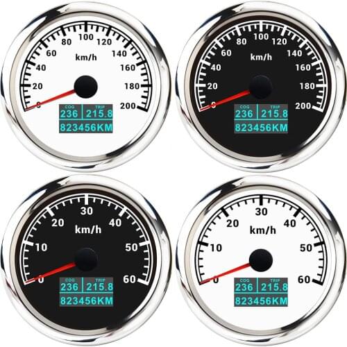 60 120 200km/h GPS Speedometer 3 In 1 85mm GPS Speed Gauge With LCD Display COG Trip Odometer For Car Boat Marine Motorcycle