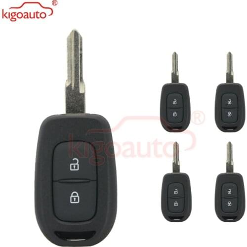 Kigoauto 5pcs for Renault Duster Kwid Sandero Logan Remote key 2 buttons 433Mhz FSK model Hitag AES-4A Chip 2013 - 2018