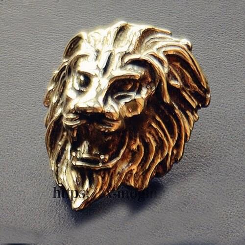 King Lion Guardian Screw on Button Eco-friend Brass Wealth Cloth Buckle Pure copper Animal Buckle decorative DIY accessories