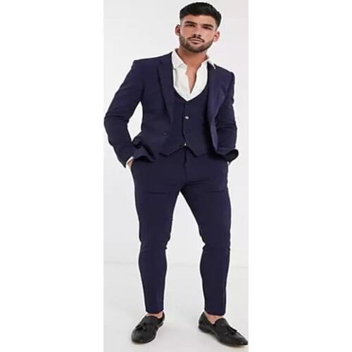 Wedding Suits For Men Slim Fit Mens Business Casual V Neck Vest Costume Formal Terno Masculino Clothing