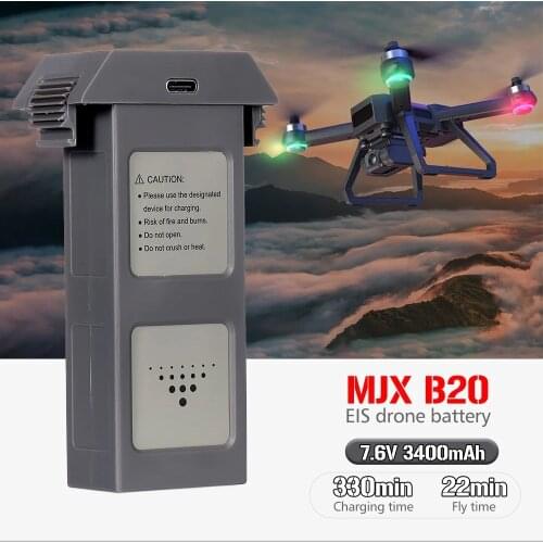 7.6V 3400mAh Li-po Battery For MJX B20 D15 GPS Brushless RC Drone With 4K Camera RC Spare Parts for 7.4v drone battery
