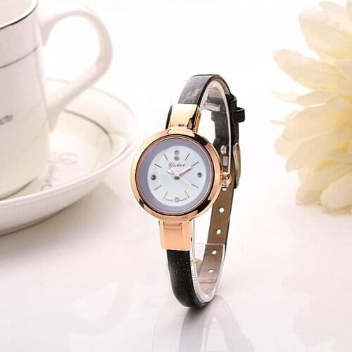 Fashion exquisite simple ladies watch narrow narrow belt PU strap round quartz analog watch watch gift часы женские наручные 50