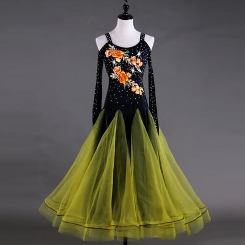 Fashion Ballroom Dance Skirts Newest Design Woman Modern Waltz Tango Dress/standard Competition Dress