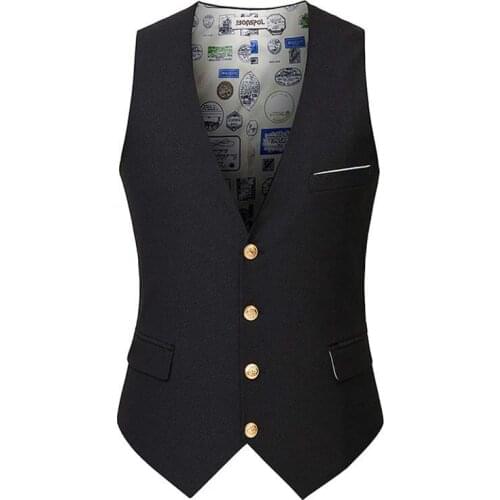 Fashion Slimming Vest for Mens Formal Waistcoat Blazer Suit Vest Dress Office Wedding Vest Male Breasted Clothes