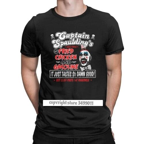 Mens Captain Spaulding Fried Chicken Tshirt Devils Rejects Tee Shirt House Of 1000 Corpses Tee Shirt Horror Halloween Gift Tops