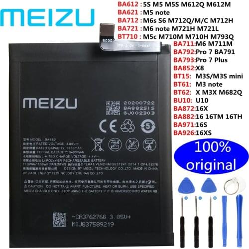 Meizu 100% Original BA882 Battery For Meizu 16 16TM 16TH Phone 3010mAh High Quality Battery+Tracking Number