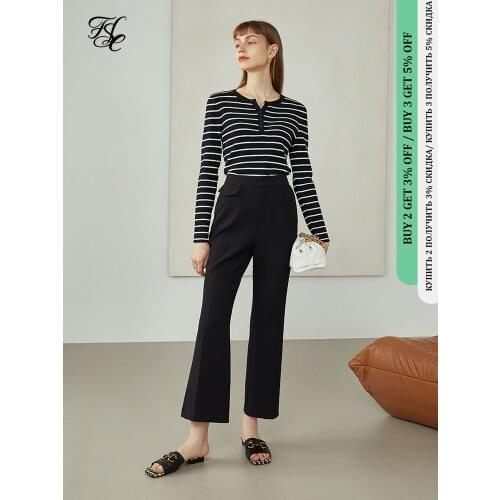 FANSILANEN Fall 2021 Women Autumn Striped Long-sleeved Pullovers Black Sweater White Sweater Fashion Sweater Slim-fit Wool Tops