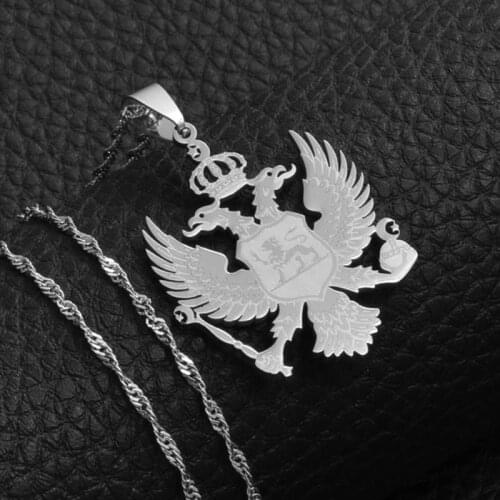 Anniyo Montenegro Pendant Necklaces for Women Girls Silver Color Jewelry Stainless Steel