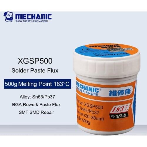 MECHANIC XGSP500 Soldering Paste Flux Sn63/Pb37 For Soldering Iron Station Flux Circuit Board Repair Tool SMD SMT Welding Fluxes