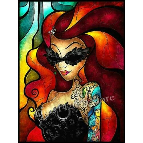 Full square 5d diamond painting colored fairy fantasy diamond mosaic girl 3d round drill cartoon sticker 40x50cm