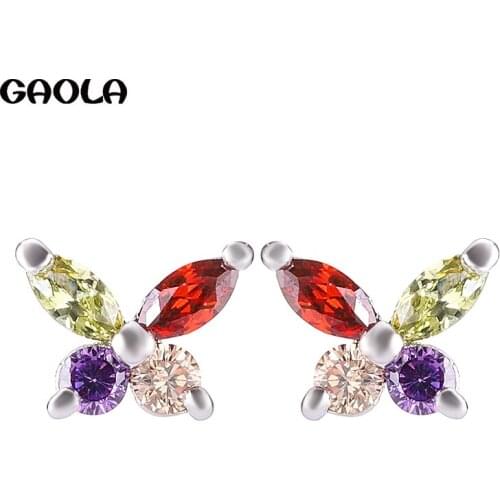GAOLA Lovely Small Butterfly Stud Earrings Animal Earring Women Girl Party Birthday Gift GLE0393