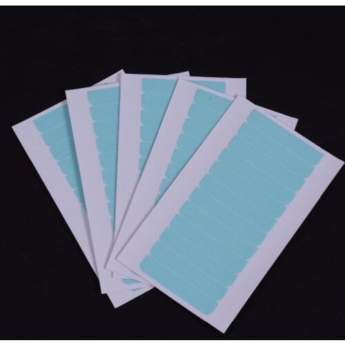 5 Sheets Super Adhesives Blue Replacement Tape For Brazilian Hair 4cm*0.8cm 60 Tabs Double-sided Lace Front Support Tape Strips