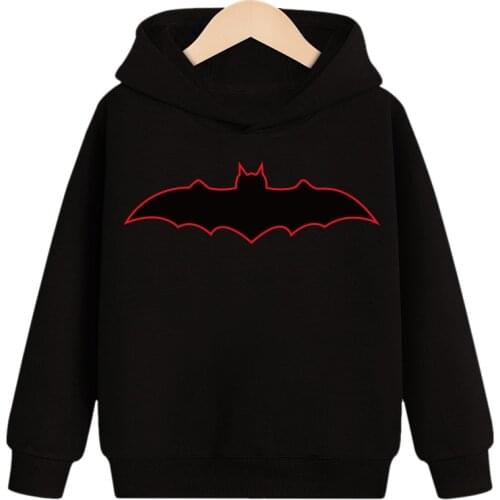 Boys Hoodies Sweatshirt Baby Girls Kids Children Tops Print Bat Autumn Clothing Clothes Spring Black New Fashion 2019 Coat