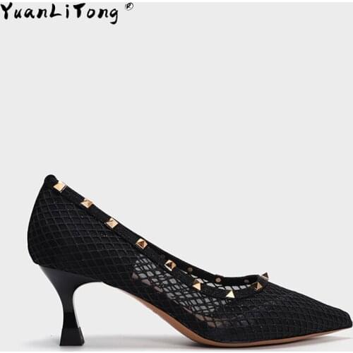 Spring 2021 New Womens Pumps High Heels With Pointed Toes And Thin Heels. Pure Black Low-Top Dress Dress With Pleated High Heel