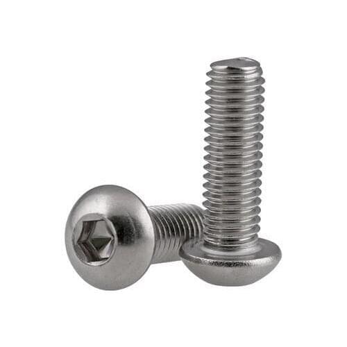 10Pcs M6 304 Stainless Steel Round Head Screws Mushroom Hexagon hex Socket Button Head Screw Bolt