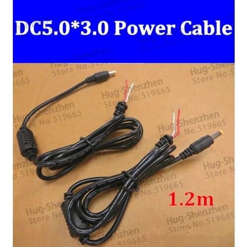 High quality 10pcs/lot 1.2M DC output cable DC5.0*3.0 connector with pin for samsung laptop