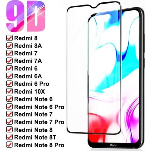 9D 9H Full Tempered Glass on the Redmi 8 8A 7 7A 6 6A K20 K30 10X Pro For Xiaomi Redmi Note 8T 8 7 6 Pro Safety Protective Glass