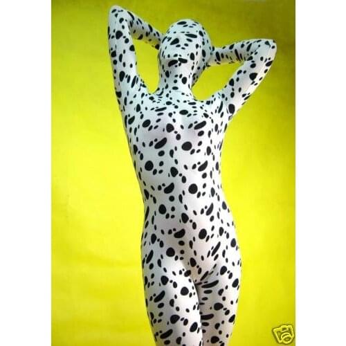 Spotty dog Stripe Pattern full body Unisex Spandex Skin Zentai Costumes Bodysuit leotard