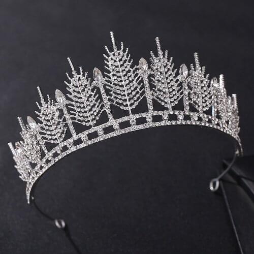ZMHP335 Silver Golden Tiara Fascinators for Weddings Bridal Crown Rhinestone Headwear Hair Ornaments Wedding Hair Accessories