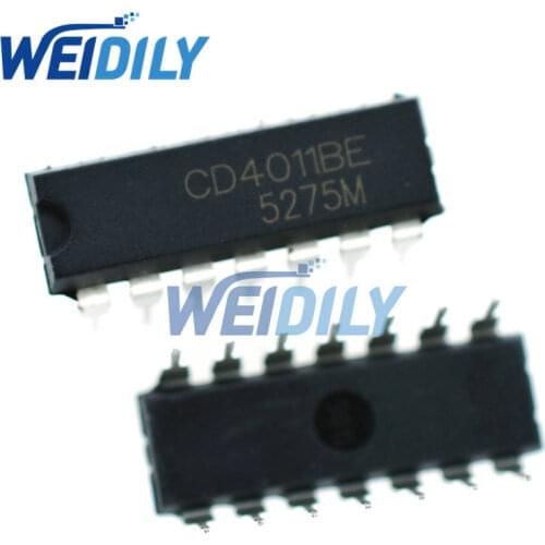 10PCS/LOT CD4011 HEF4011 HCF4011 CD4011BE DIP-14 IC Original New