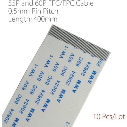 10Pcs/Lot 0.5mm Pin Pitch 55P 60P t-con board connect cable FFC/FPC Cable flexible flat cable for LCD LED Logic Board