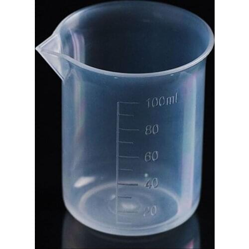200pcs 100mL Graduated Beaker Clear Plastic Measuring Cup for Lab Kitchen Baking Liquid Measure Tool ZA5312