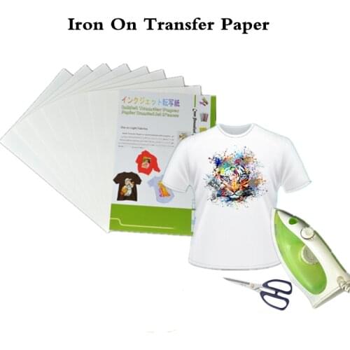 30pcs/lot) Iron-on Inkjet Heat Press Transfer Printing Paper for Textil Iron on tshirt Transfers Thermal Transfer Papel Dye Ink