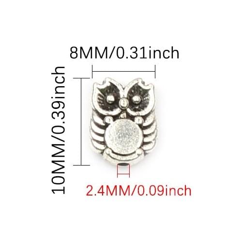 30pcs Cute Owl Loose Spacer Metal Beads For Jewelry Findings DIY Necklace Bracelet Jewelry Accessories