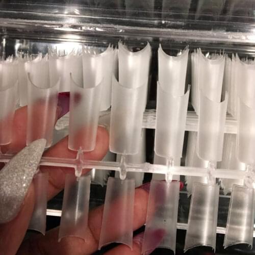 500pcs/box Non Blendable Ballerina Tips False Nail Half Cover Acrylic Nail Square Shape Natural Clear