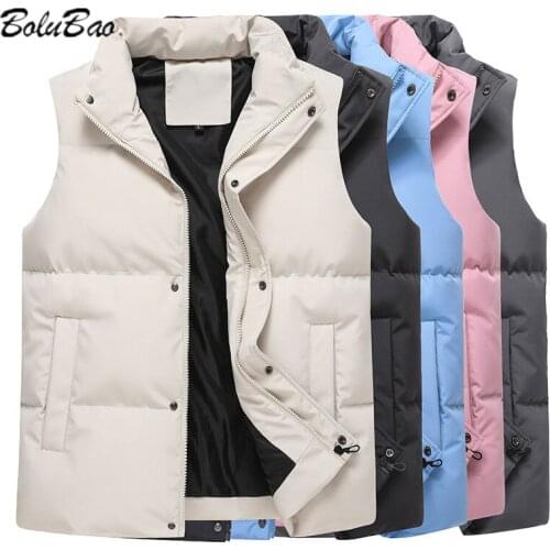 BOLUBAO Autumn Mens Fashion Cotton Vest New Casual Couple Straight Vest Jacket Solid Color Trend Basic Big Size Vest Coat Male
