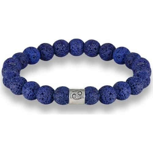 European Hot Selling 12 Constellation Natural Stone Bracelet Natural Energy Stone Volcanic Stone Men and Women Bracelet