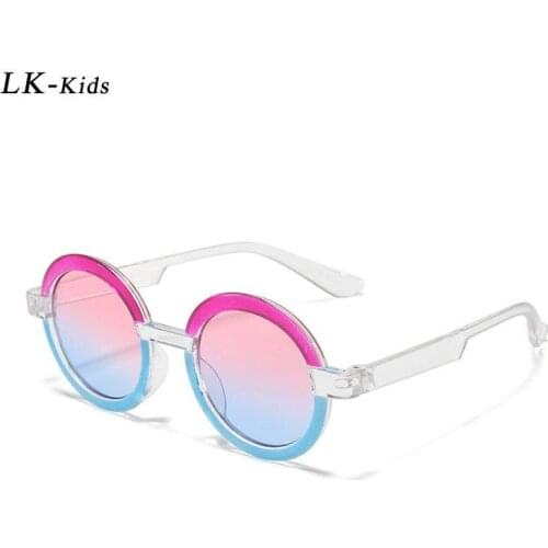 LongKeeper Kids Round Sunglasses Brand Designer Baby Boys Girls Cute Vintage Sun Glasses Children UV Protection Gafas De Sol