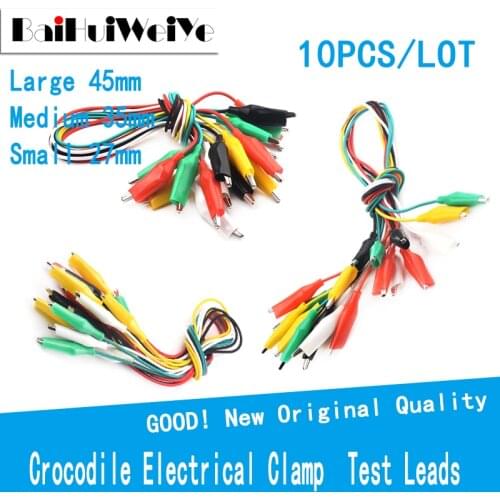 10PCS/LOT 10pcs Alligator Clips Electrical DIY Test Leads Alligator Double-ended Crocodile Clips Roach Clip Test Jumper Wire