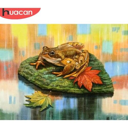 HUACAN Diamond Painting Kit Frog Home Decor Mosaic Cross Stitch Animal Diamond Art Wall Stickers