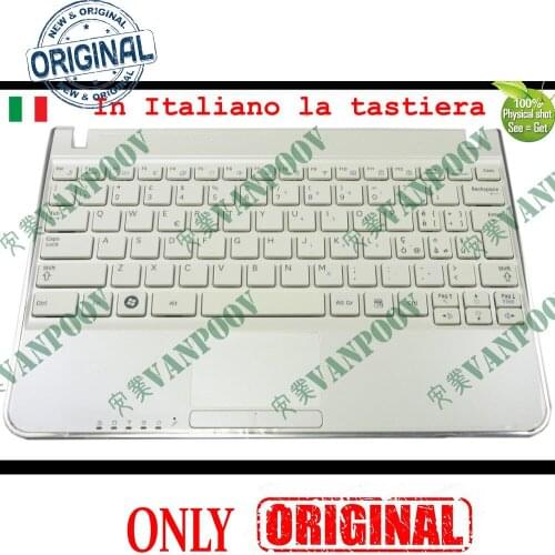 100% Original New Laptop keyboard with Palmrest (+Speaker) for Samsung NP- N210 N220 Italian ITALIANO IT Version - BA75-02520E