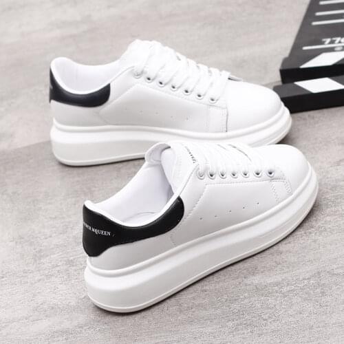 Hot Mens White Sneakers Womens Fashion Vulcanize Shoes size 36-44 High quality HIP HOP Shoes Platform Lace-up running Shoe